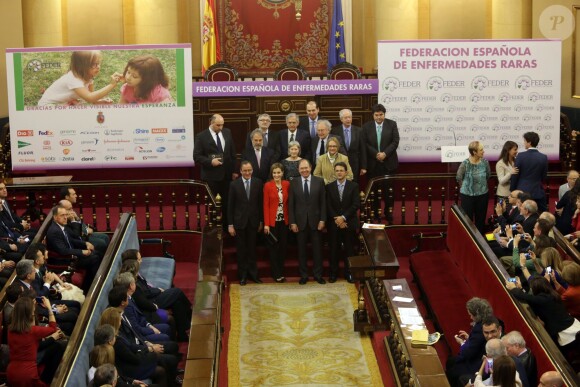 La reine Letizia d'Espagne assiste à une cérémonie au sénat pour la journée des maladies orphelines à Madrid. Le 5 mars 2015  Queen Letizia attends a ceremony the day of rare diseases in the Senate, in Madrid, on Thursday March 5, 201505/03/2015 - Madrid