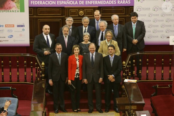La reine Letizia d'Espagne assiste à une cérémonie au sénat pour la journée des maladies orphelines à Madrid. Le 5 mars 2015  Queen Letizia attends a ceremony the day of rare diseases in the Senate, in Madrid, on Thursday March 5, 201505/03/2015 - Madrid