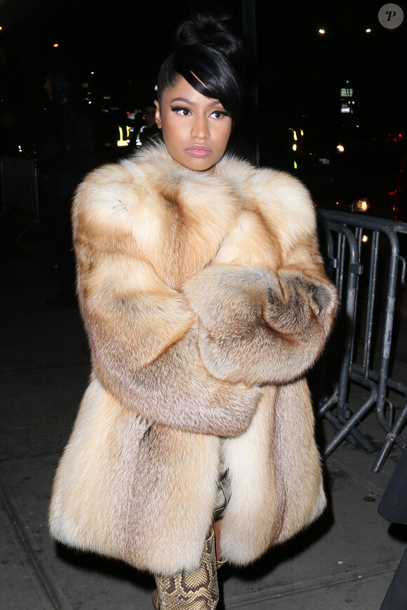 Nicki Minaj arrive au déilé Marc Jacobs lors de la fashion week à New York le 19 février 2015.  
