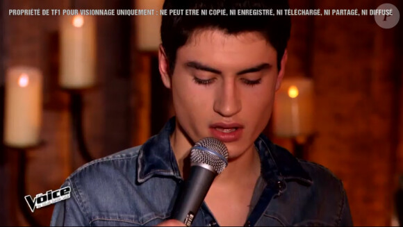 Battle entre Olympe, Ketlyn et David Thibault, le 7 mars 2015 dans The Voice 4 sur TF1.