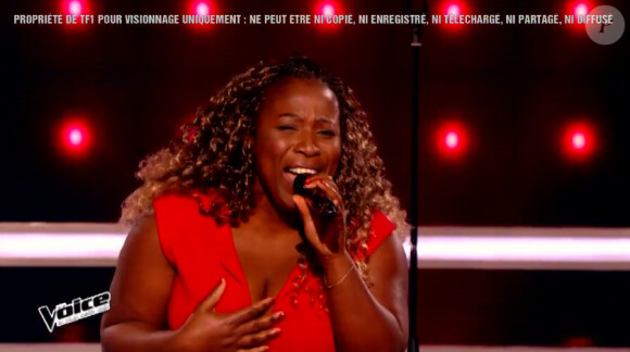 Battle entre Olympe, Ketlyn et David Thibault, le 7 mars 2015 dans The Voice 4 sur TF1.