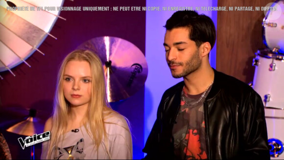 Johanna Serrano et Théo, dans The Voice 4, le 7 mars 2015 sur TF1.