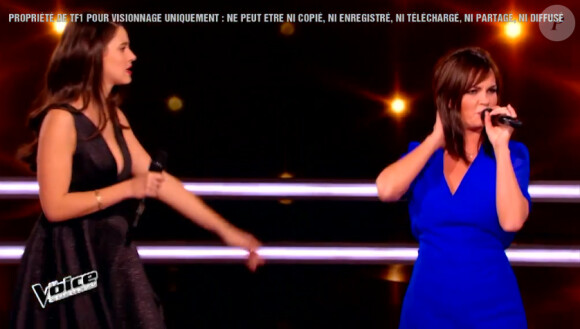 Trudy et Gaëlle Birgin dans The Voice 4, le 7 mars 2015 sur TF1.