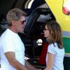 Calista Flockhart et Harrison Ford à l'aéroport de Burbank le 6 janvier 2003
