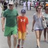 Harrison Ford, Calista Flockhart et leur fils Liam en vacances à Rio de Janeiro au Bresil le 17 février 2013.