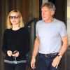 Harrison Ford et sa femme Calista Flockhart fêtent le 50e anniversaire de l'actrice à Brentwood, le 11 novembre 2014.