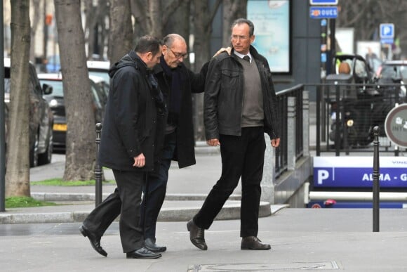 Exclusif - Jacques et Bernadette Chirac arrivent au restaurant Marius et Janette à Paris le 28 février 2015. 