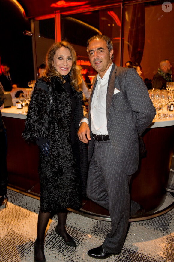 Marisa Berenson et son compagnon Jean-Michel Simonian - Aftershow Christian Dior lors de l'inauguration de la discothèque Les Bains Douches à Paris. Le 6 mars 2015. 