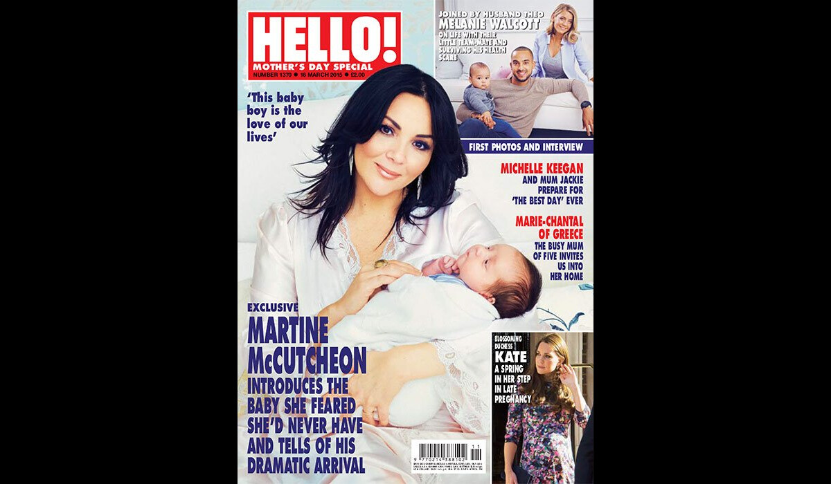 Photo : Martine McCutcheon pose avec son bébé Rafferty en couverture du ...