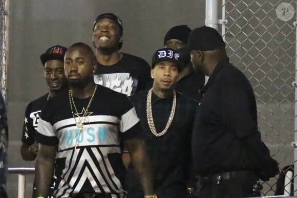 Tyga dans les coulisses du Forum à Inglewood, lors du concert de la tournée "Between the Sheets" avec Chris Brown et Trey Songz. Inglewood, Los Angeles, le 8 mars 2015.