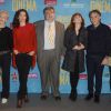 Tonie Marshall, Aure Atika, Richard Patry (directeur de la Fédération Nationale des Cinémas Français), Lolita Chammah, Richard Berry et Camille Chamoux lors du lancement du 16e Printemps du Cinéma au studio Harcourt à Paris, le 10 mars 2015.