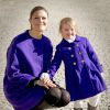 La princesse Estelle de Suède, 3 ans, célébrait avec sa maman la princesse héritière Victoria la fête du prénom Victoria, le 12 mars 2015, au palais royal à Stockholm.
