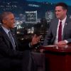 Barack Obama et Jimmy Kimmel dans l'émission de ce dernier, discuant sur l'utilisation du président des smartphones, des SMS et des réseaux sociaux, le 12 mars 2015