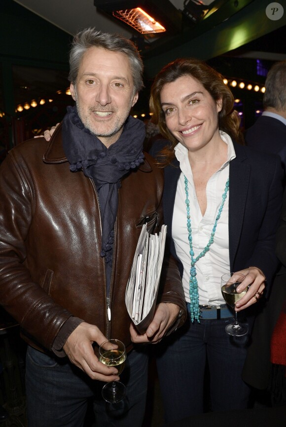 Antoine de Caunes et sa femme Daphné Roulier au Prix de la Closerie des Lilas 2014 à Paris, le 8 avril 2014.