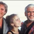  G&eacute;rard Depardieu, Sandrine Bonnaire et Maurice Pialat lors du Festival de Cannes 1987 et la pr&eacute;sentation du film Sous le soleil de Satan 