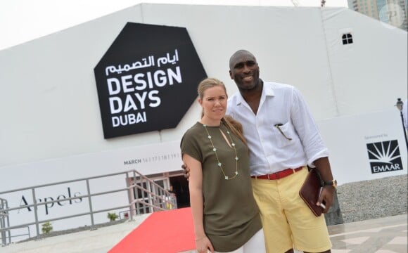 Exclusif - Sol Campbell lors de l'exposition de sa femme Fiona Barratt-Campbell en partenariat avec Alexander Mc Queen à Dubaï le 15 mars 2015.