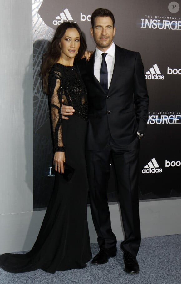Maggie Q et son fiancé Dylan McDermott - Avant-première du film Divergente 2 : L'Insurrection, à New York le 16 mars 2015