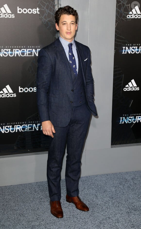 Miles Teller - Avant-première du film Divergente 2 : L'Insurrection, à New York le 16 mars 2015