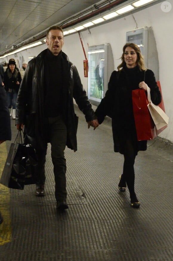 Rocco Siffredi avec son épouse Rosa Caracciolo, à Rome le 6 février 2013.