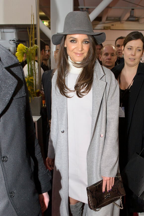 Katie Holmes au défilé Marc Cain lors de la fashion week à Berlin en Allemagne le 20 janvier 2015