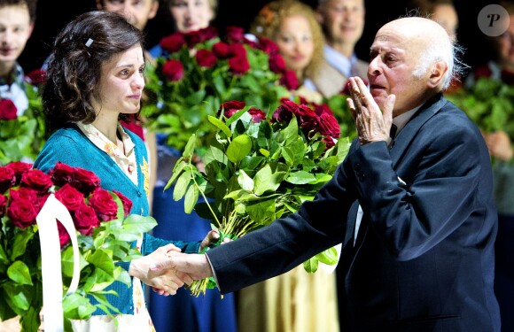 Buddy Elias, cousin d'Anne Frank, lors de la première de la pièce de théâtre Anne, inspirée du Journal de la jeune fille, le 8 mai 2014 à Amsterdam