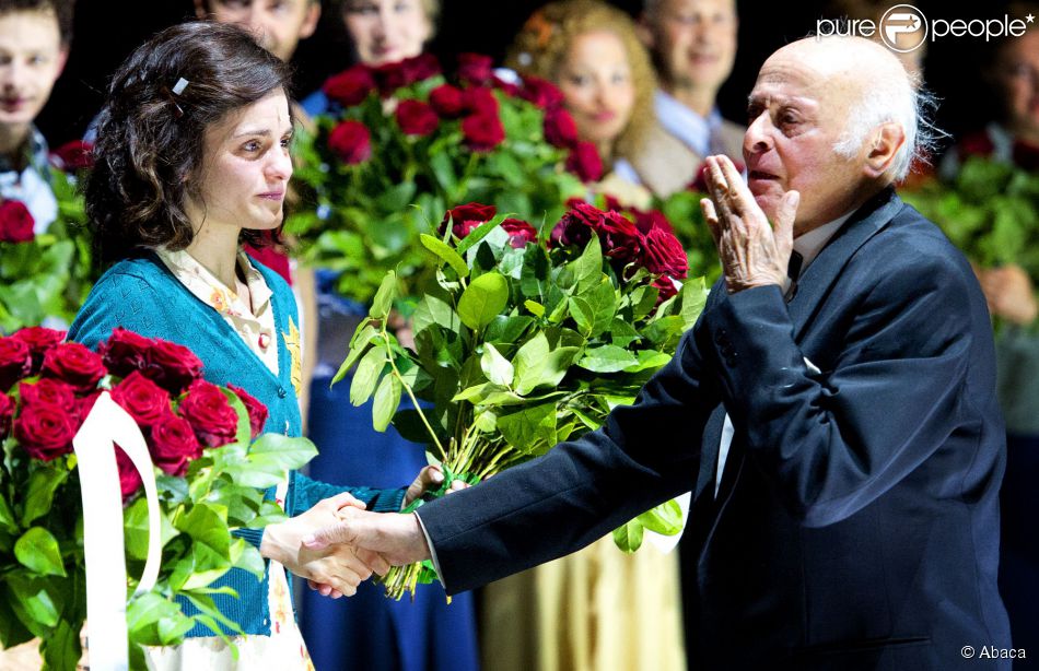 Buddy Elias, cousin d&#039;Anne Frank, lors de la première de la pièce de théâtre Anne, inspirée du Journal de la jeune fille, le 8 mai 2014 à Amsterdam