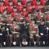 Kate Middleton, enceinte de huit mois, fêtant la Saint Patrick avec les Irish Guards à Aldershot.