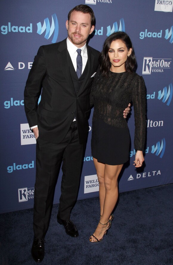 Channing Tatum et sa femme Jenna Dewan lors de la 26ème cérémonie des GLAAD Media Awards à Beverly Hills, le 21 mars 2015.