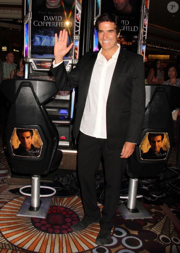 David Copperfield dévoile sa nouvelle machine à sous "The Magic Of David Copperfield" à Las Vegas, le 26 juin 2014.