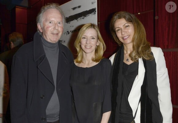 Exclusif - Jacques Drucker avec sa fille Léa Drucker et sa compagne assistent à la projection privée du téléfilm Au nom des fils au cinéma Club de l'Etoile à Paris le 11 mars 2015.