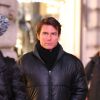 Tom Cruise sur le tournage du film "Mission Impossible 5" dans le quartier Piccadilly à Londres, le 1er décembre 2014.