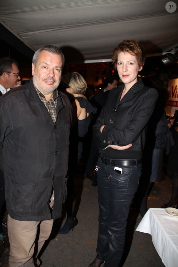 Natacha Polony et son mari Périco Légasse lors de la 3e édition du Pot-au-feu des célébrités au restaurant Louchebem à Paris le 16 octobre 2014