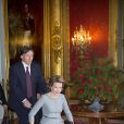  La reine Mathilde de Belgique au palais d'Egmont le 11 mars 2015 lors d'un événement de la semaine de la finance. 