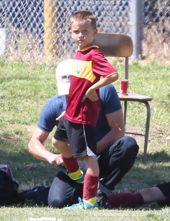 Patrick Dempsey est allé voir ses fils Darby et Sullivan jouer au football à Woodland Hills, le 29 mars 2015
