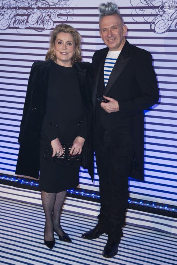 Catherine Deneuve et Jean-Paul Gaultier - Vernissage de l'exposition "Jean Paul Gaultier" au Grand Palais à Paris, le 30 mars 2015.