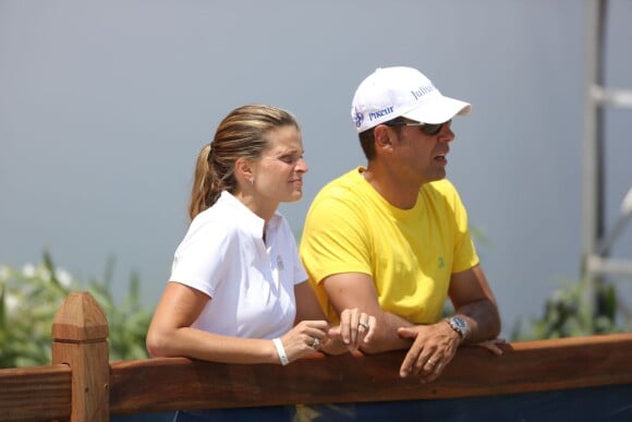 Athina Onassis et son mari Alvaro de Miranda le 12 juin 2014 au Jumping International de Cannes. Le soir venu, ils finiront respectivement 15e et 14e d'un même concours.