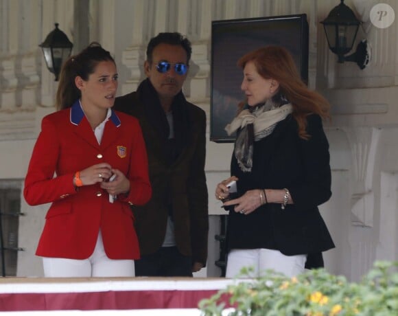 Bruce Springsteen avec sa fille Jessica et sa femme Patty Scialfa à Lisbonne, le 1er juin 2014. 