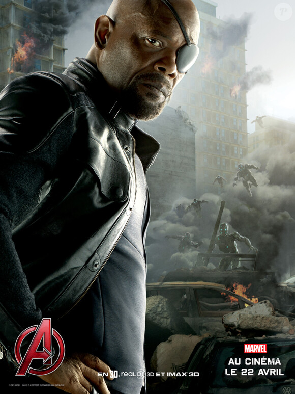 Affiche du film Avengers - L'ère d'Ultron ave csamuel L. Jackson (Nick Fury)