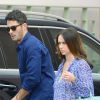 L'actrice Jennifer Love Hewitt, accompagnée de son mari Brian Hallisay et de leur fille Autumn vont au restaurant pour Pâques, à Los Angeles, le 5 avril 2015