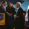 Exclusif - Dustin Hoffman et sa femme Lisa Gottsegen - Anniversaire de Robert Downey Jr. qui fête ses 50 ans le 4 avril 2015 avec de nombreux invités au Barker Hangar à Santa Monica.