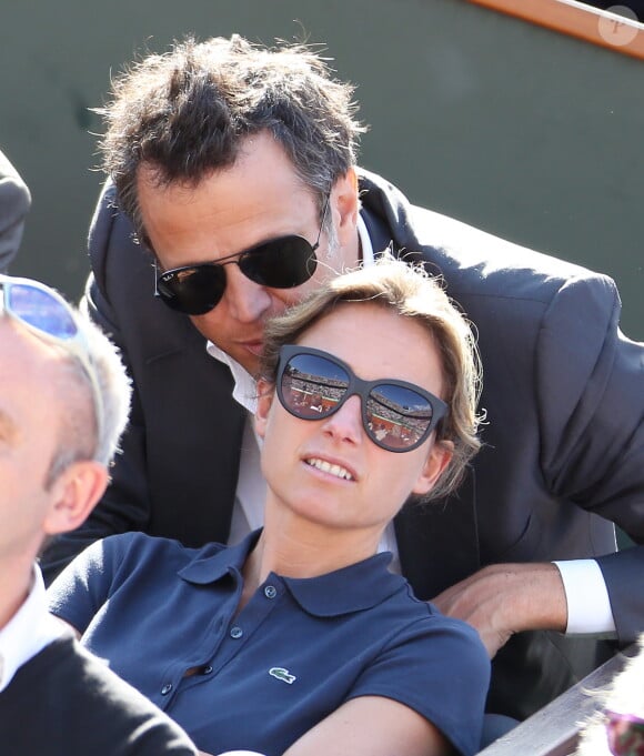 Anne-Sophie Lapix et Arthur Saadoun à Roland Garros, en juin 2012.