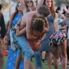 Sarah Hyland et son petit ami Dominic Sherwood au 2ème jour du Festival "Coachella Valley Music and Arts" à Indio, le 11 avril 2015 