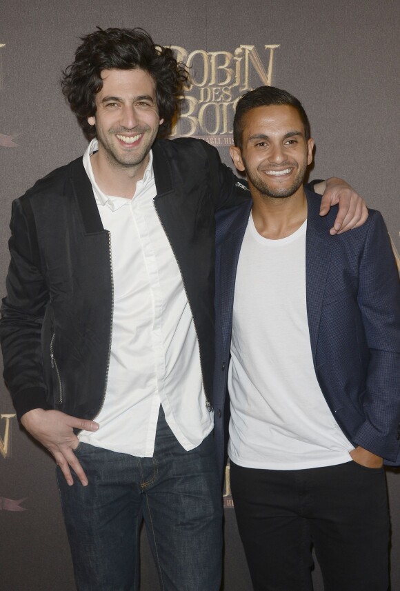 Max Boublil et Malik Bentalha - Avant-première du film "Robin des bois" au cinéma Gaumont Capucines Opéra à Paris le 12 avril 2015.