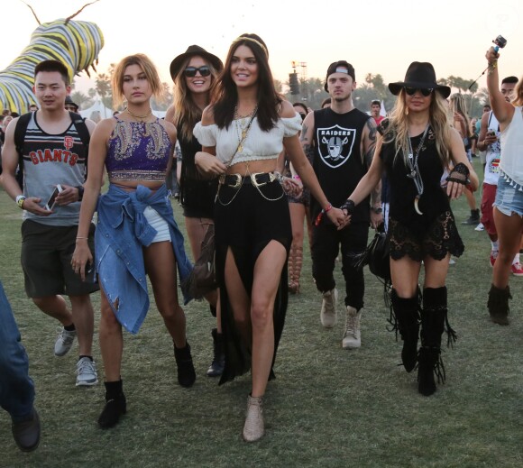 Hailey Baldwin, Kendall Jenner et Fergie au 3ème jour du Festival de "Coachella Valley Music and Arts" à Indio, le 11 avril 2015 