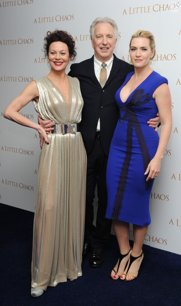 Kate Winslet, Alan Rickman, Helen McCrory à la première "A Little Chaos" à Londres, le 13 avril 2015.