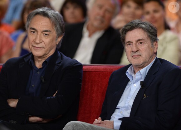 Richard Berry et Daniel Auteuil - Enregistrement de l'émission "Vivement Dimanche" à Paris le 15 avril 2015. L'émission sera diffusée le 19 Avril 2015.