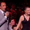 Nikos Aliagas et Anne Sila dans The Voice 4 (demi-finale), le samedi 18 avril 2015 sur TF1.