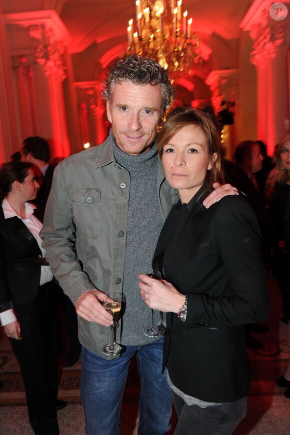 Denis Brogniart et sa femme Hortense - 25 ans du magazine TV Mag Paris, le 09/02/2012