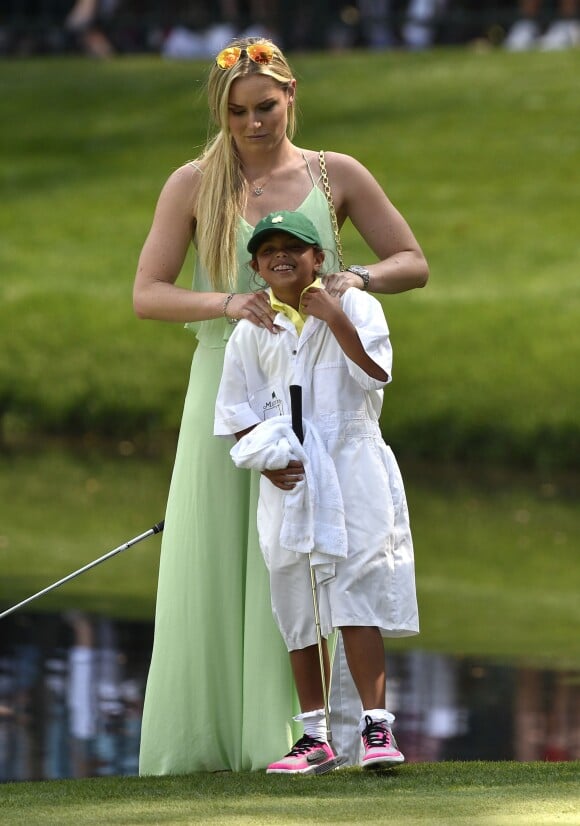 Lindsey Vonn et la fille de Tiger Woods, Sam, le 8 avril 2015 au Masters d'Augusta à l'occasion du Par 3 Contest à l'Augusta National Golf Club d'Augusta