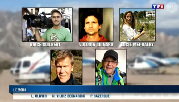 Hommage aux membres de l'équipe de production ALP décédés dans la nuit du 9 au 10 mars 2015 sur le tournage de Dropped en Argentine, dans le JT de 20H de TF1